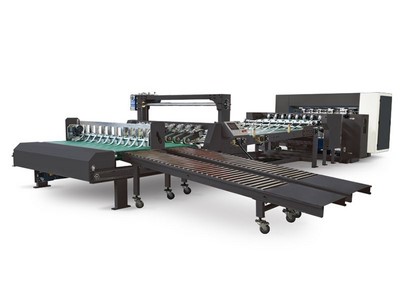 Slitting Cutting and Stacking System for Single Face Corrugated Board, NCM-15B